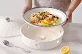 Golden Salerno Round Chafing Dish - Silver